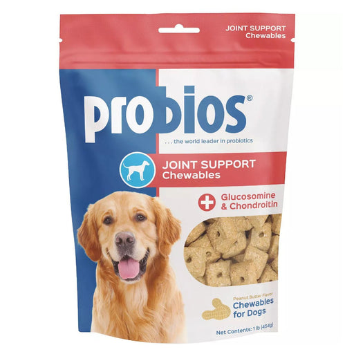 Probios Joint Support Chewables for Dogs, Peanut Butter, 1 lb - VPS4 - Light brown - 1 lb - Peanut Butter - 1
