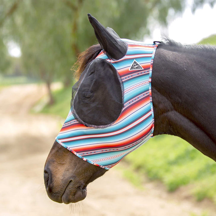 Professional's Choice Comfort Fit Lycra Horse Fly Mask with Ears - PL14L6 - Santiago/Serape - Cob - 1