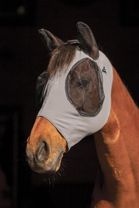 Professional's Choice Comfort Fit Lycra Horse Fly Mask with Ears - PL14SU - Charcoal - Cob - 6