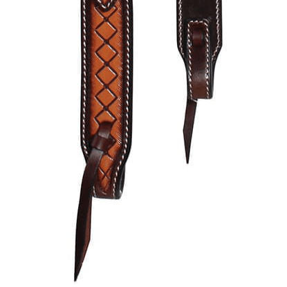 Professional's Choice Crosshatch One Ear Headstall, Brown - PL14GN - 5