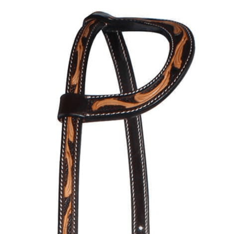 Professional's Choice Floral One Ear Headstall, Brown - PL14HU - 2
