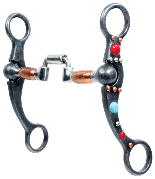 Professional's Choice Stone Dot Shank Hinged Port Bit, 5 1/4" - PL1ACB - Purple/Turquoise - 7