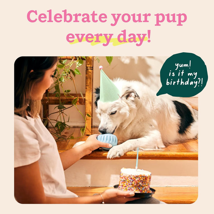Pupsicle 'Birthday' Party Treat Dispensing Dog Toy – Interactive, Long - Lasting Chew & Puzzle Toy for Dogs - WO2AZ - Small - Blue - 1 ct - 8