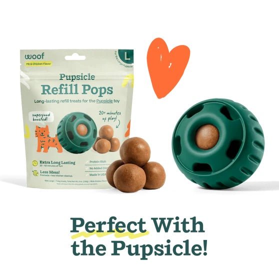 Pupsicle Pops Dog Treat Refills – Natural, Long - Lasting, Made in USA - WO2P - PB & Chicken - Small (6 oz) - 3