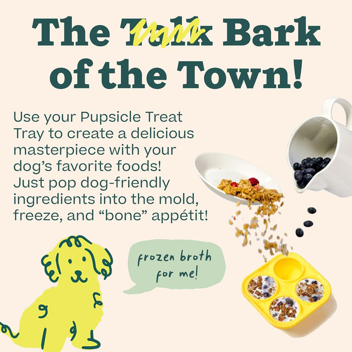 Pupsicle Re - Freezable Dog Treat Tray Mold – DIY Frozen Dog Treats, Silicone Freezer Mold - WO2K - Small - Yellow - 1 ct - 8