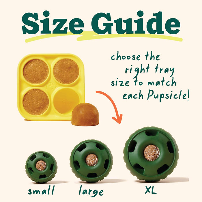 Pupsicle Re - Freezable Dog Treat Tray Mold – DIY Frozen Dog Treats, Silicone Freezer Mold - WO2K - Small - Yellow - 1 ct - 7