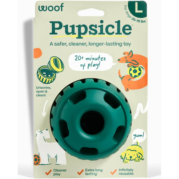 Pupsicle Treat Dispensing Dog Toy – Interactive, Long - Lasting Chew & Puzzle Toy for Dogs - WO2C - Large - Green - 1 ct - 13