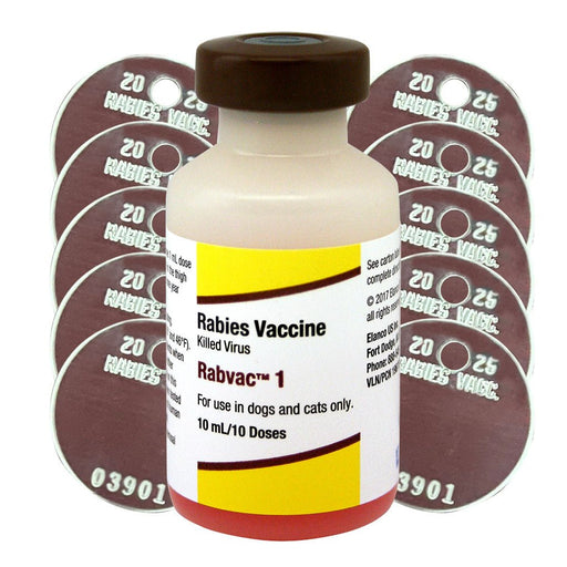 RabVac 1 Rabies Vaccine Kit with Tags for Dogs & Cats - G5VW-TAGKIT - 10 Dose - 1
