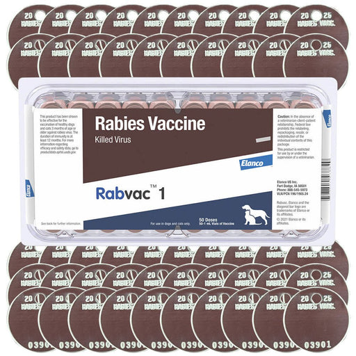 RabVac 1 Rabies Vaccine Kit with Tags for Dogs & Cats - G5VZ-TAGKIT - 50 Dose - 2