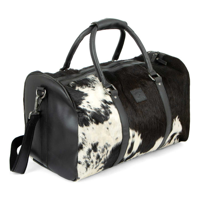 Rafter T Cowhide Overnight Duffel Bag - RTRK3 - Black/White - 2