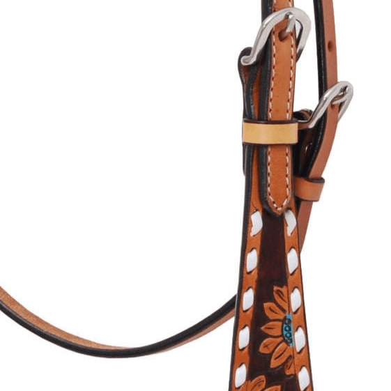 Rafter T Turquoise Sunflower Browband Headstall - RTRF5 - 3