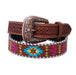 Rafter T Women's Painted Aztec & Silver Stitch Leather Belt - RTRGR - Small - 2