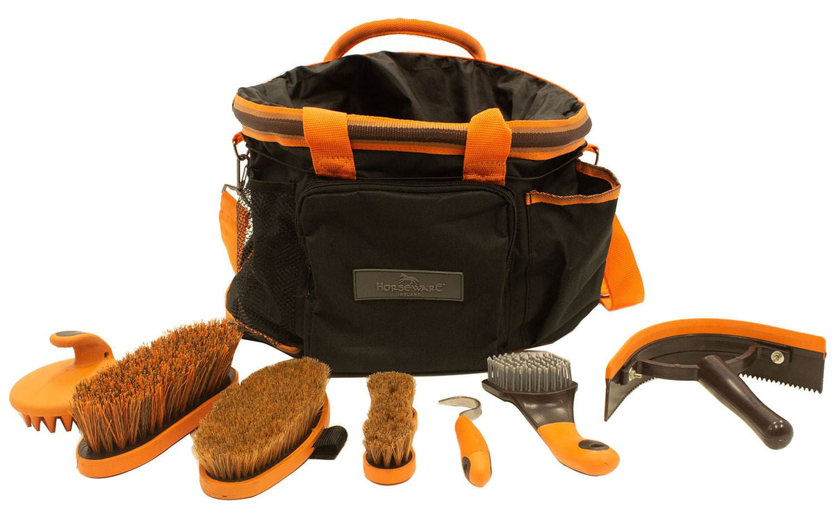 Rambo Horse Grooming Kit, Orange/Black — Lambert Vet Supplies