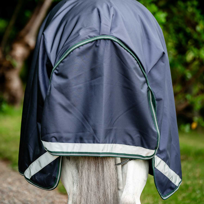 Rambo Wug 1680D High Neck Horse Turnout Blanket - 200g Medium Weight - FOX5 - Navy / Hunter Green - 66" - 6