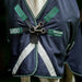 Rambo Wug 1680D High Neck Horse Turnout Blanket - 200g Medium Weight - FOX5 - Navy / Hunter Green - 66" - 3