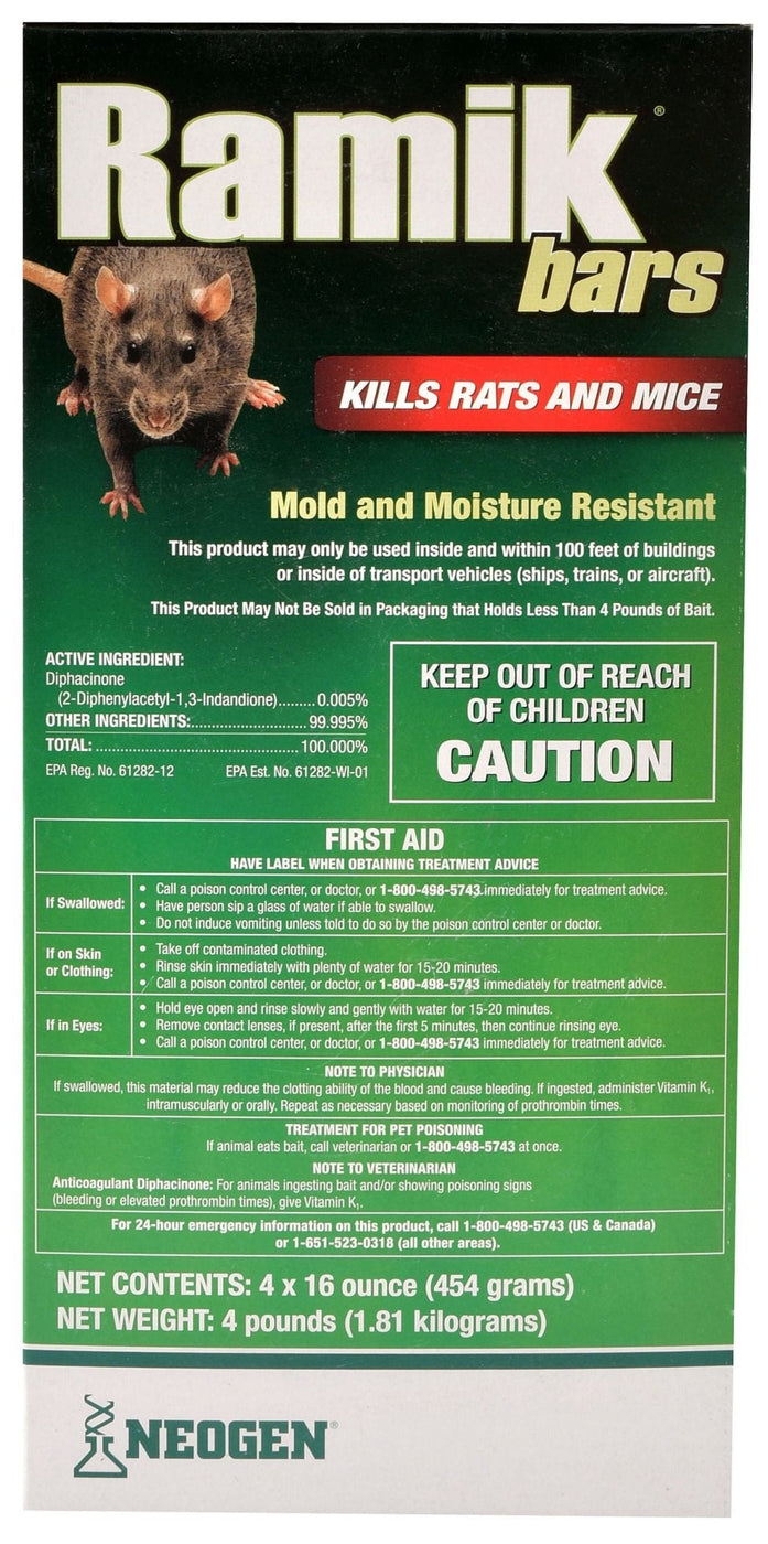 Neogen Ramik Bars Rodent Control, 4 pack — Lambert Vet Supplies