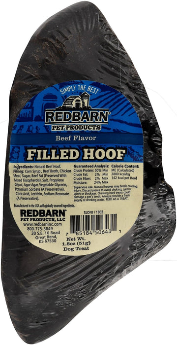 Redbarn Dog Treats Filled Cow Hoof - 24C2 - Smoked Beef - Single - 4