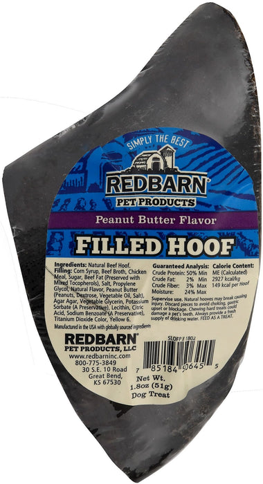 Redbarn Dog Treats Filled Cow Hoof - 24C4 - Peanut Butter - Single - 2