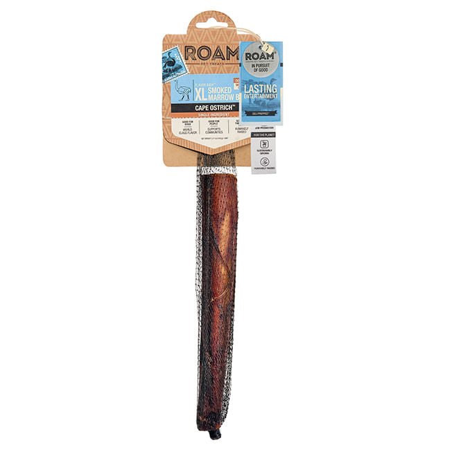 Roam Dog Treats Smoked Marrow Ostrich Bone, XLarge - RO21H - See product for details - Ostrich - XLarge - 1