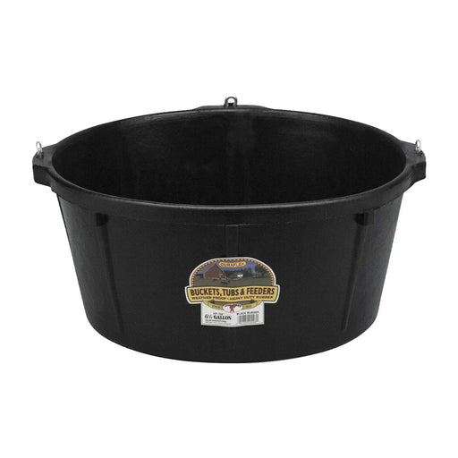 Rubber Feeder Tub with Hooks, 6.5 Gallon - M31BR - Black - 6.5 gallon - 1