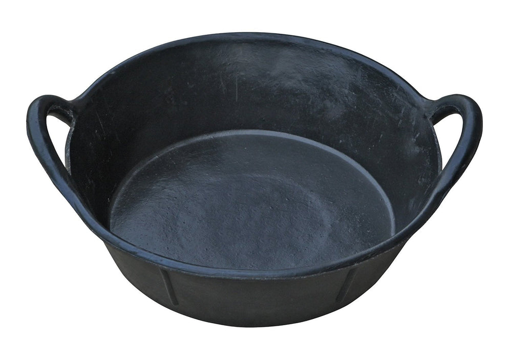 Rubber Feeding and Watering Pan/Tub with Handles - M31BK - Black - 3 gallon - 2
