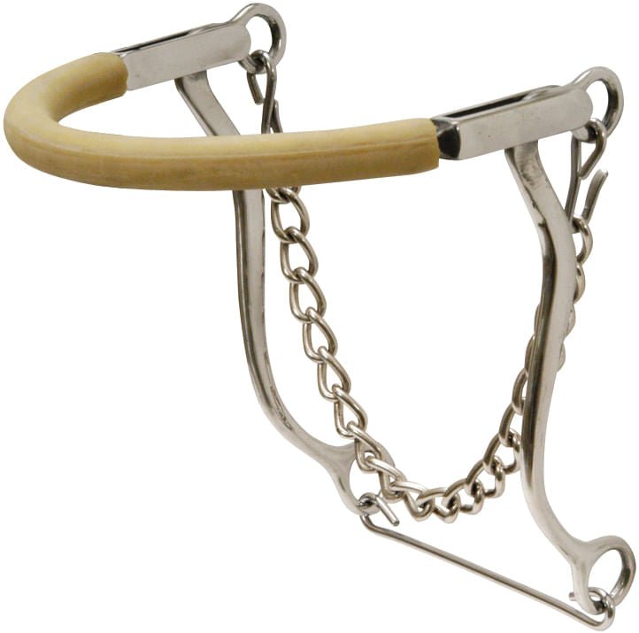 Hackamore En Inox Recouvert Caoutchouc - Neuf - Sans Marque