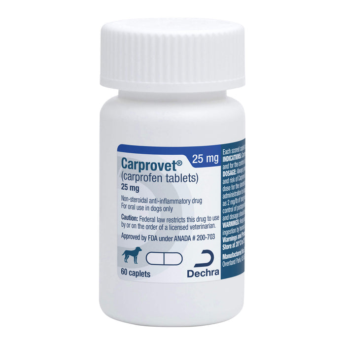 Rx Carprofen (carprofen) Caplets for Dogs - 012PUT-0911-21 - 25 mg - 60 Caplets - 12