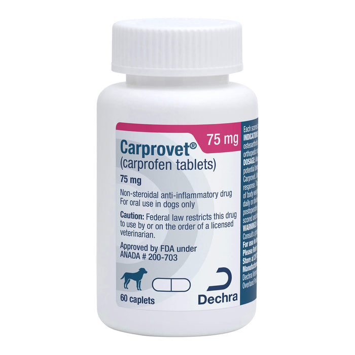 Rx Carprofen (carprofen) Caplets for Dogs - 012PUT-0912-21 - 75 mg - 60 Caplets - 10