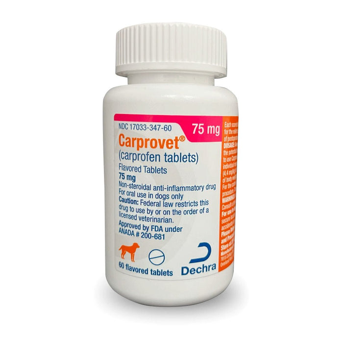 Rx Carprovet (carprofen) Flavored Tablets for Dogs, Pain Relief & Anti - Inflammatory - 012DEC-75MG-60 - 75 mg - 60 Tablets - Beef - 6