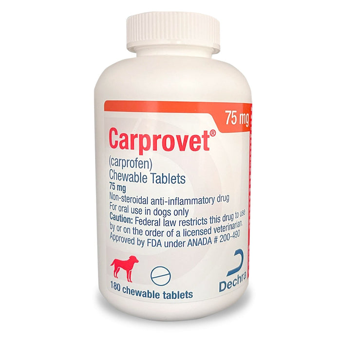 Rx Carprovet (carprofen) Pain Relief Chewable Tablets for Dogs - 012PUT-512-18 - 75 mg - 180 tablets - 12