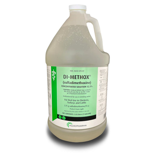 Rx Di - Methox (sulfadimethoxine) 12.5% Oral Solution for Cattle & Poultry, 1 gallon - 012AGL-1G - 1