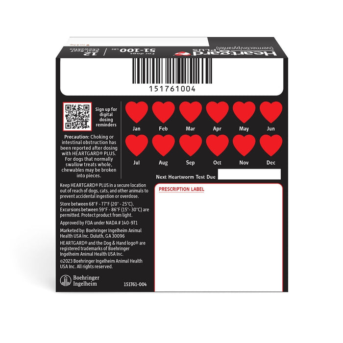 Rx Heartgard Plus (ivermectin/pyrantel) Monthly Chewables — Effective Heartworm & Parasite Prevention for Dogs Puppies - 012MAC03-26-50 - 26 - 50 lbs - 12 Month (12 Chews) - Beef - 11
