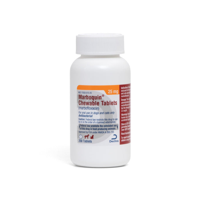 Rx Marboquin (Marbofloxacin) for Dogs – Broad-Spectrum Antibiotic for Skin & Urinary Tract Infections - 012DEC-125-25 - 25mg - 250 Tablets - 2