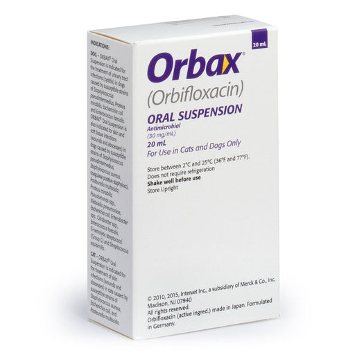 Rx Orbax (orbifloxacin) Oral Suspension for Dogs & Cats, 20mL Bottle - 012SCH01-1X20 - 1 x 20mL - 2