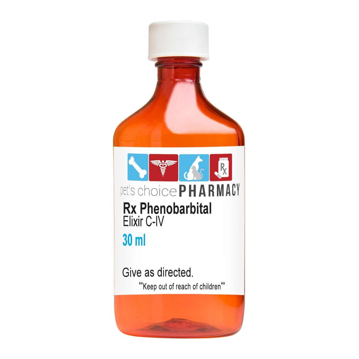 Rx Phenobarbital Elixir C-IV Seizure Medication for Pets , 30ml ...