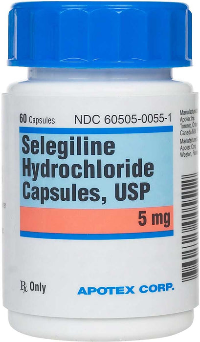 Rx Selegiline Hydrochloride Capsules for Dogs, 5 mg - 012APO-005501 - 5 mg - 60 Capsules - 1