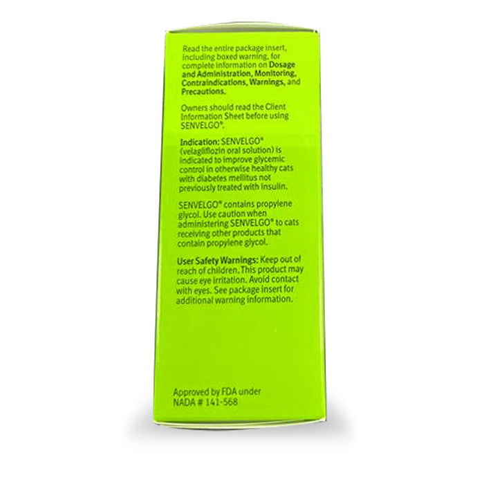 Rx Senvelgo (velaglifozin oral solution) Oral Hypoglycemic for Cats, 15mg/ml, 30ml - 012BI-4614 - 15mL - 30mL - 4