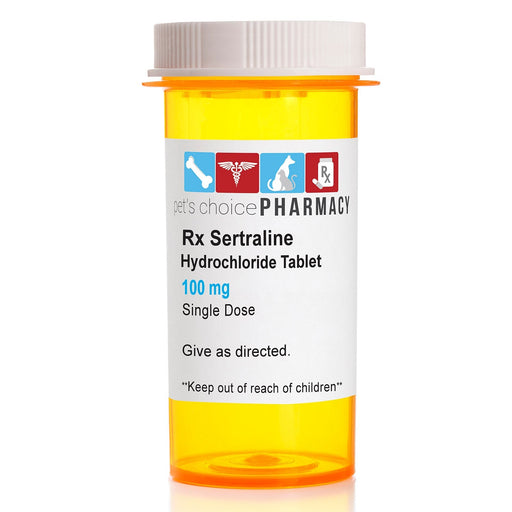 Rx Sertraline 100 mg Tablets for Dogs & Cats – Anti - Anxiety & Behavior Control - 012MID-59740-1 - 100 mg - Single Tablet - 2