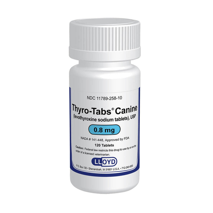 Rx Thyro - Tabs (levothyroxine sodium) Tablets for Dogs - 012125-8 - 0.8 mg - 120 tablets - 20