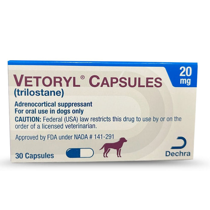 Rx Vetoryl (trilostane) Capsules for Dogs - 012DV833-20 - 20 mg - 30 capsules - 14