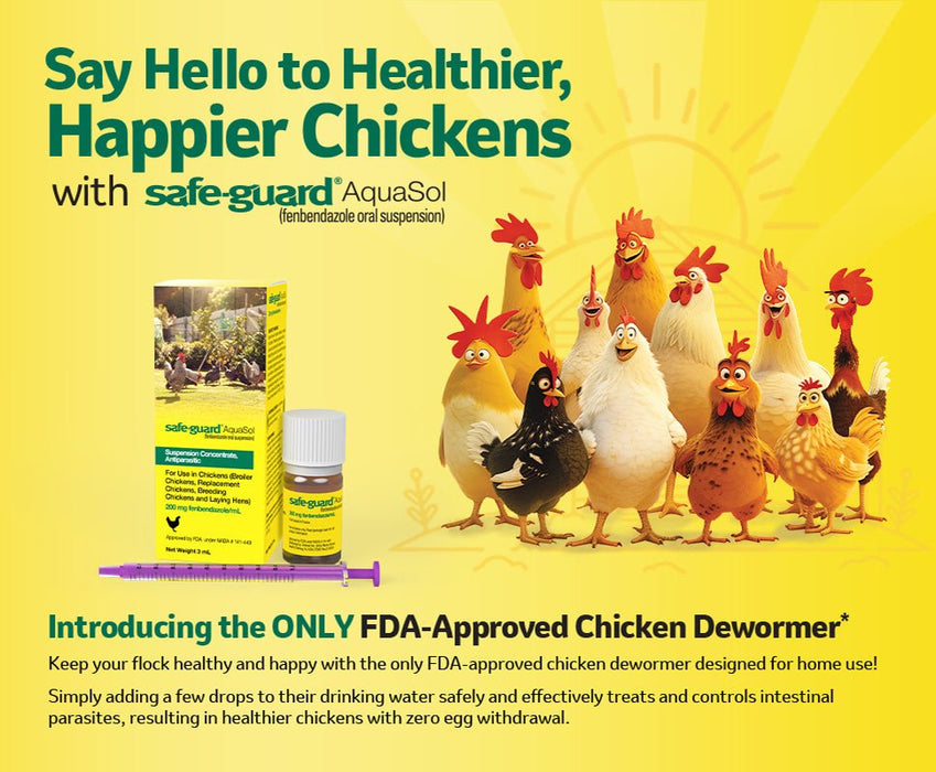 Safe - Guard AquaSol Dewormer for Backyard Chickens, 3ml - I6W4 - 3mL - 1 ct - 3