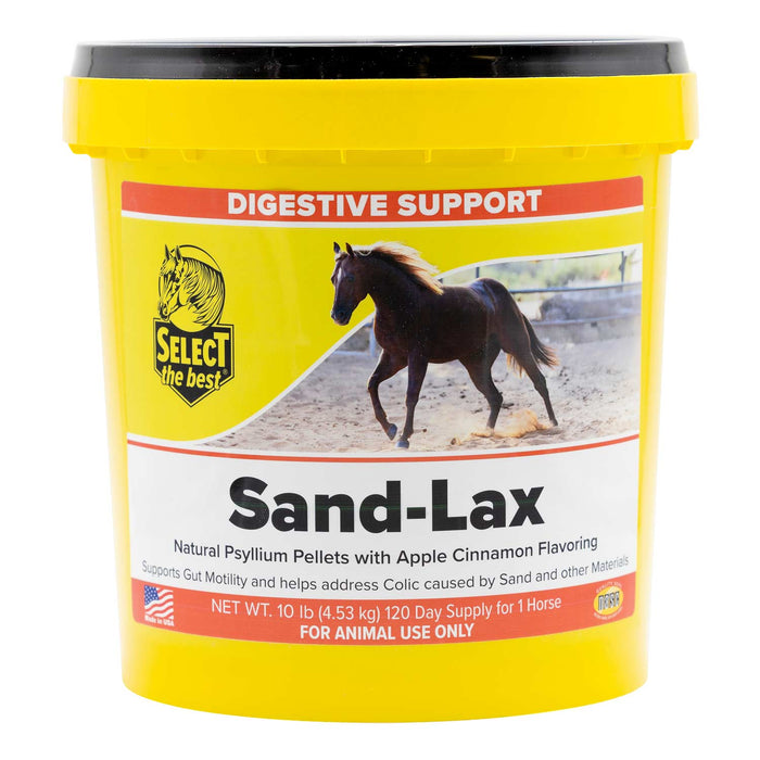 Sand - Lax 100% Psyllium Pellets – Horse Digestive Supplement for Gut Health & Sand Colic Prevention, Apple Molasses Flavor - SELC4 - 10 lb - 120 Day Supply - 3
