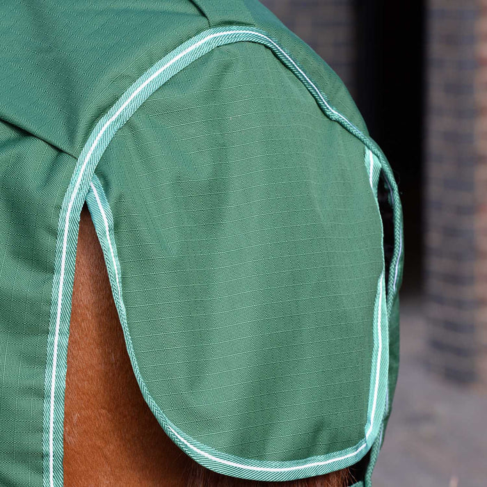 Saxon Defiant 1200 Denier Combo Neck Heavy - Weight Turnout Blanket for Horses, 300g - Waterproof & Insulated - KOEAN - Green - 66" - 300 g - 4