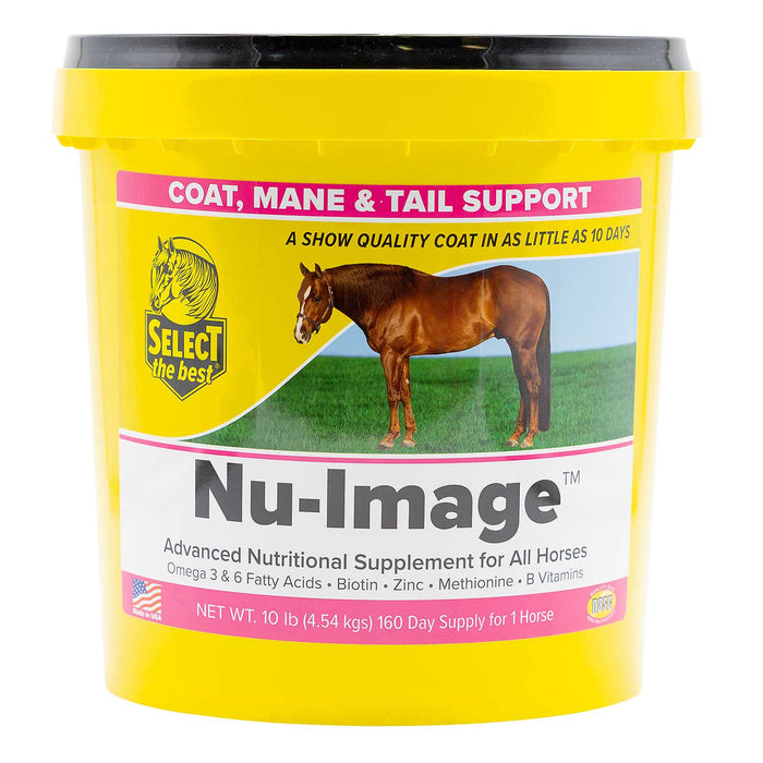 Nu-Image Coat, Mane & Tail Supplement for Horses – Biotin, Omega Fatty Acids & Zinc for Healthy Hair Growth