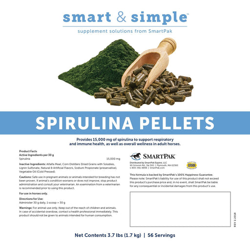SmartEquine Smart & Simple Spirulina Pellets - SMAZ - 3.7 lb - 2
