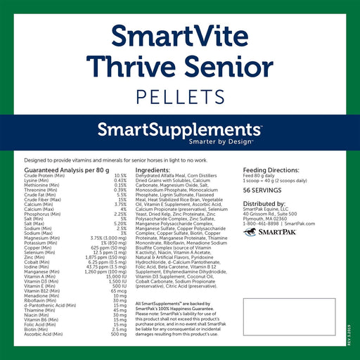 SmartEquine SmartVite Thrive Senior Pellets - SMAU - 10 lbs - 2