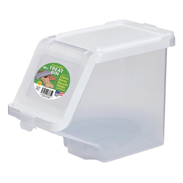 Stackable Pet Treat Bin - BU2M - White Lid / Clear Base - 1 - 3
