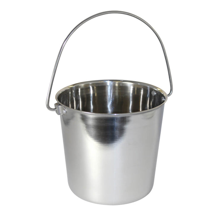 Stainless Steel Pail, Round with Rivets - 010LB-8364 - 6qt - 10
