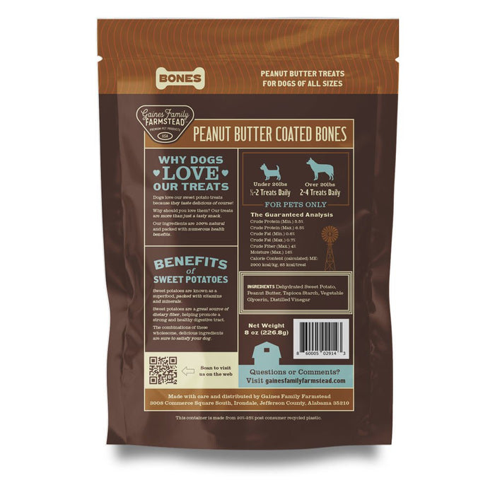 Sweet Potato Bones Dog Treats – All Natural, Limited Ingredient, Oven - Baked, Made in USA - GFFC - Peanut Butter and Sweet Potato - 40 oz - 13
