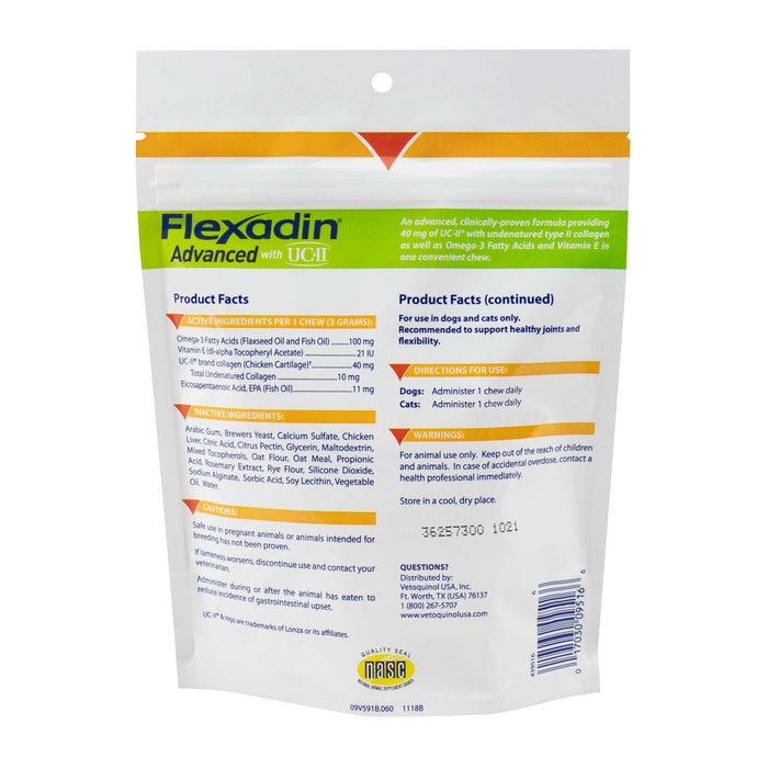 Flexadin Advanced Chews with UC-II Joint Supplement for Dogs & Cats